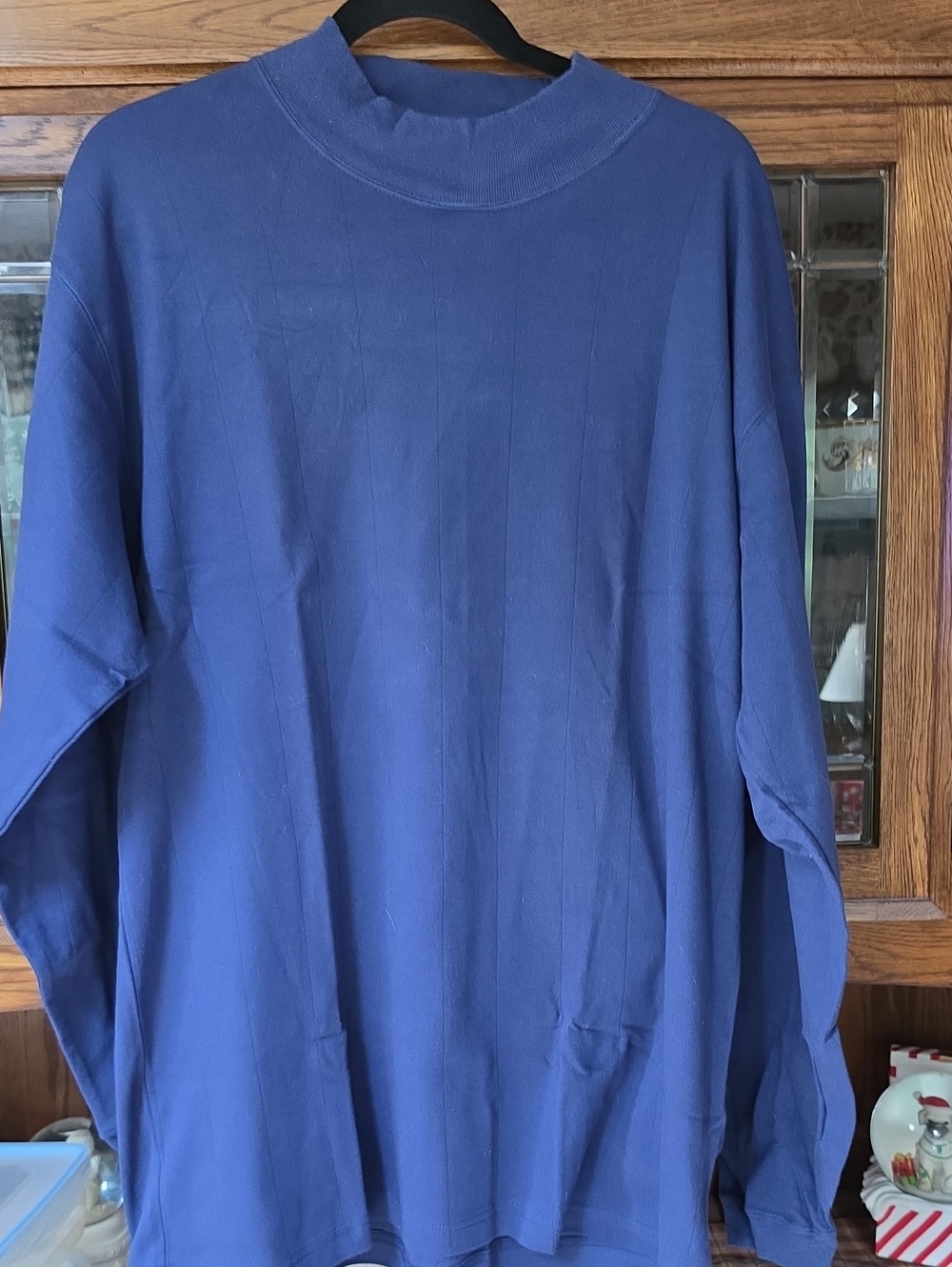 Van Heusen Navy Mock Neck Long-Sleeve Pullover